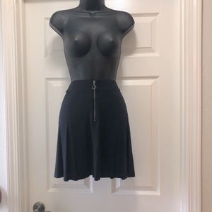 Fit and flare high waist skater skirt black XL